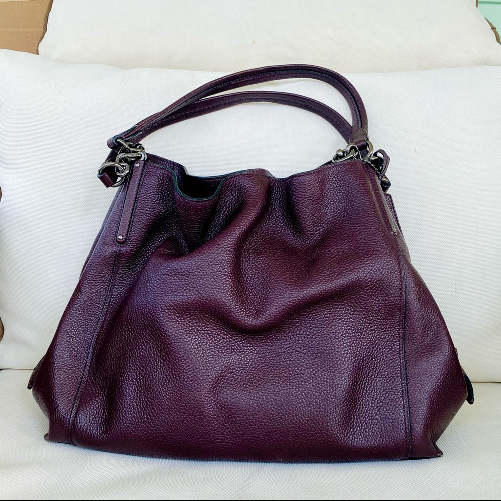 Coach Oxblood Gunmetal Dalton 31 Bag EUC - Picture 7 of 16